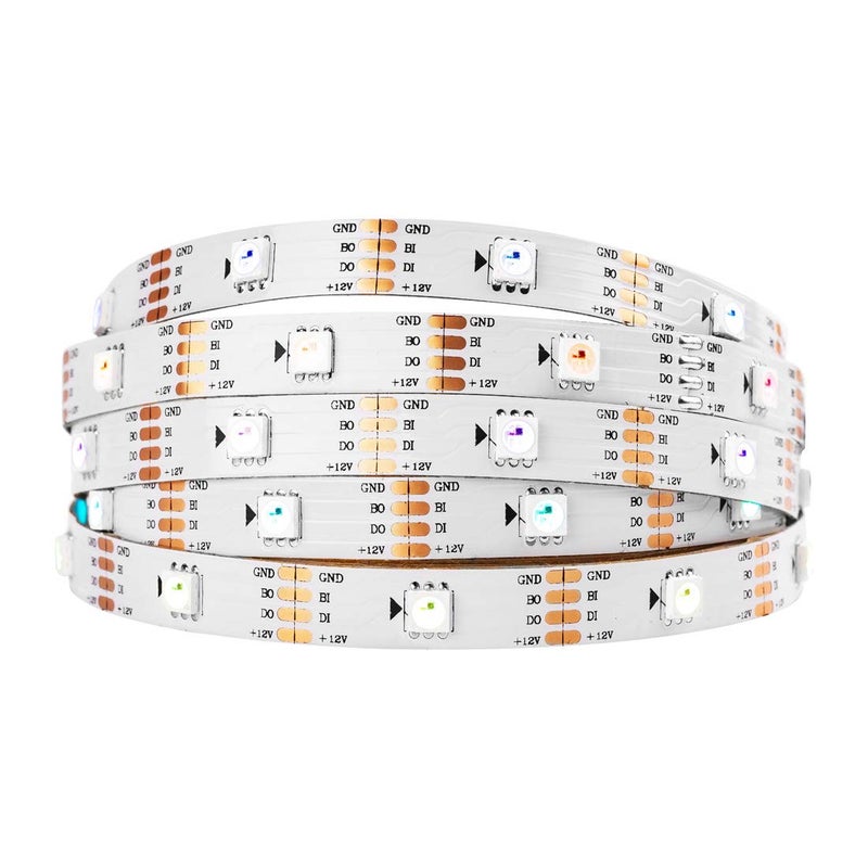 BTF-LIGHTING WS2815 (محدث WS2812B) 16.4 قدم 150 بكسل ألوان سحرية أحلام قابلة للتوجيه RGB LED شريط ضوء مرن 5050 SMD إشارة مزدوجة IP30 غير مقاوم للماء DC12V PCB أبيض - Image 1